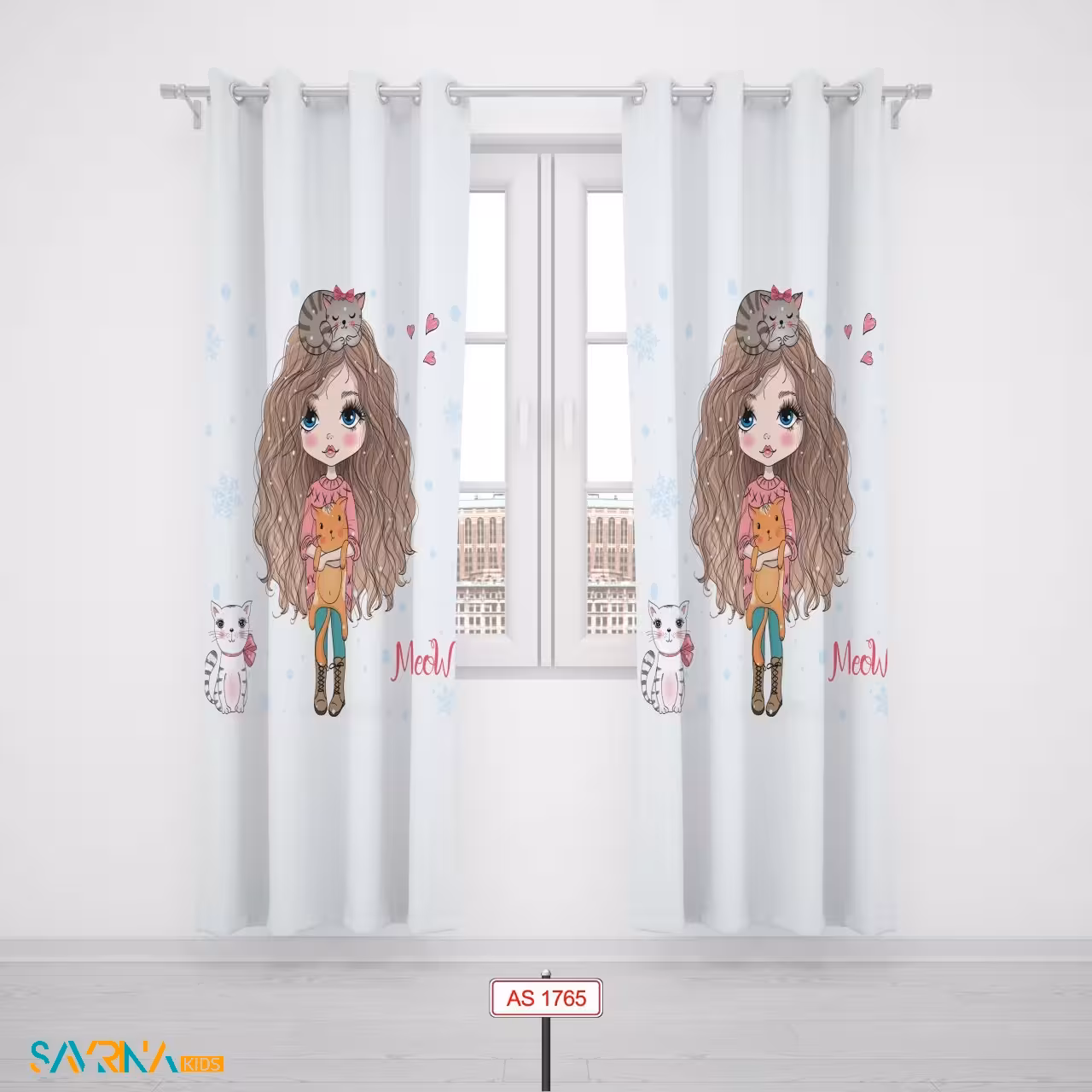 پرده پنلی بچگانه طرح پرنسس مهربان کد AS1765