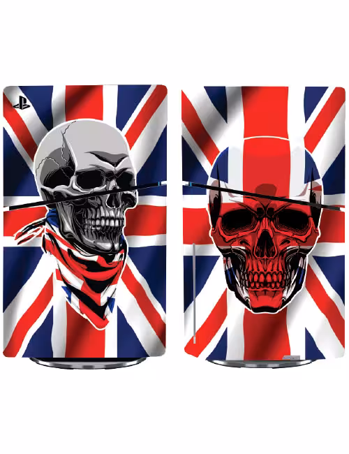 اسکین پی اس 5 اسلیم دیجیتال برند گیم‌آور طرح پرچم بریتانیا و اسکلت کد A