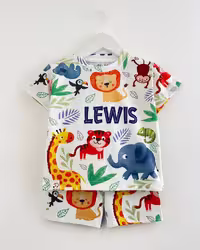 ست تیشرت و شلوارک نخ پنبه طرح lewis