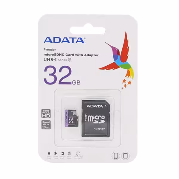 کارت حافظه‌ microSDHC ای دیتا مدل Premier کلاس 10 استاندارد UHS-I U1 سرعت 80MBps ظرفیت 32 گیگابایت به همراه با آداپتور SD