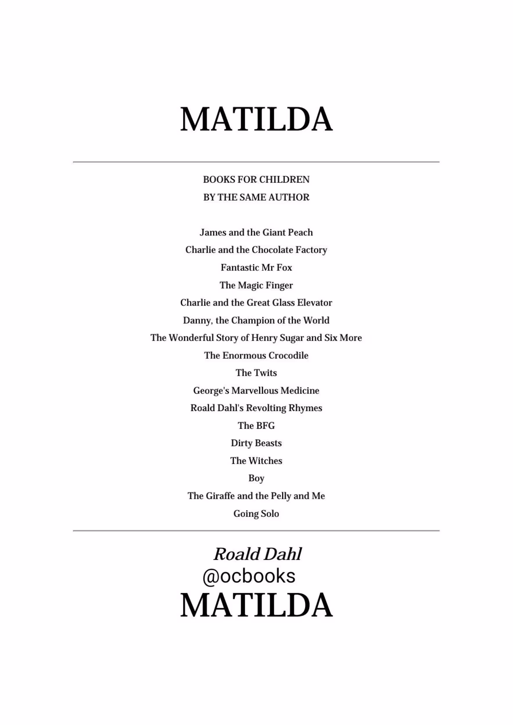 Matilda – Roald Dahl ماتیلدا نسخه انگلیسی – رولد دال
