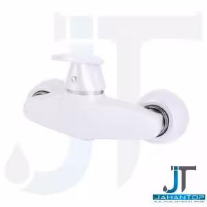 شیر توالت اهرمی سفید کروم آریانا (مدل پردیس)