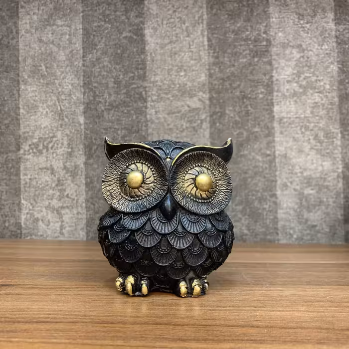 مجسمه جغد سیاه ست سه عددی