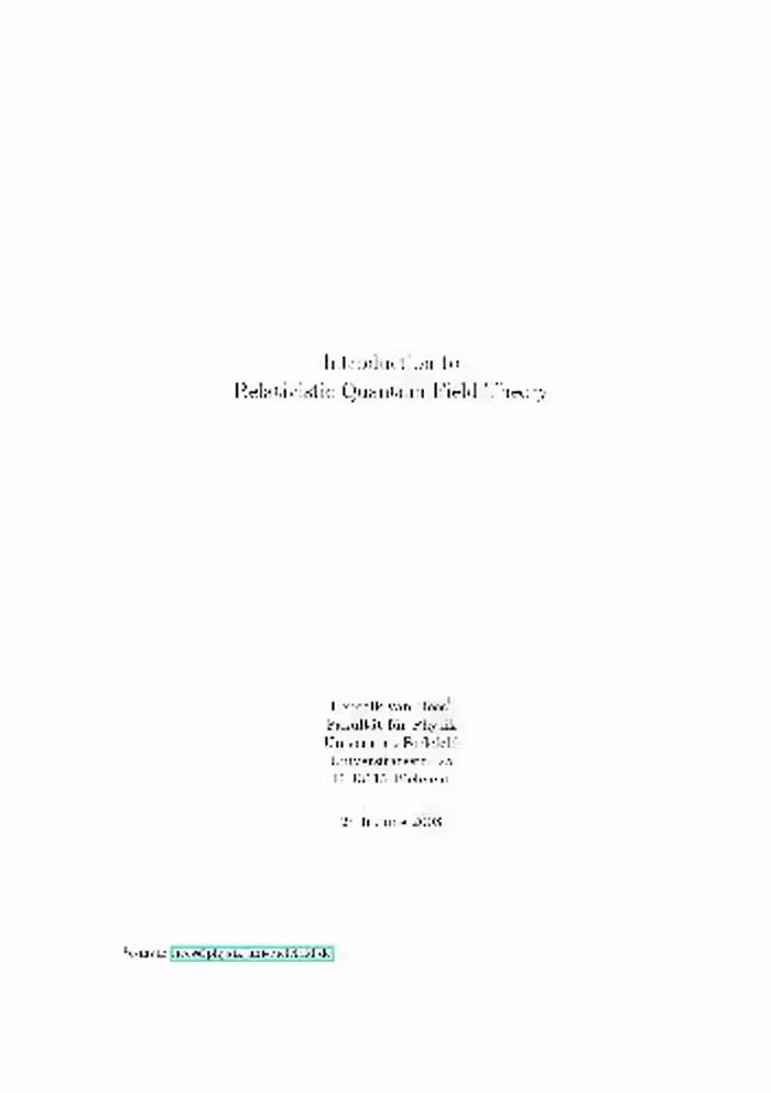 خرید و دانلود نسخه کامل کتاب Introduction to Relativistic Quantum Field Theory