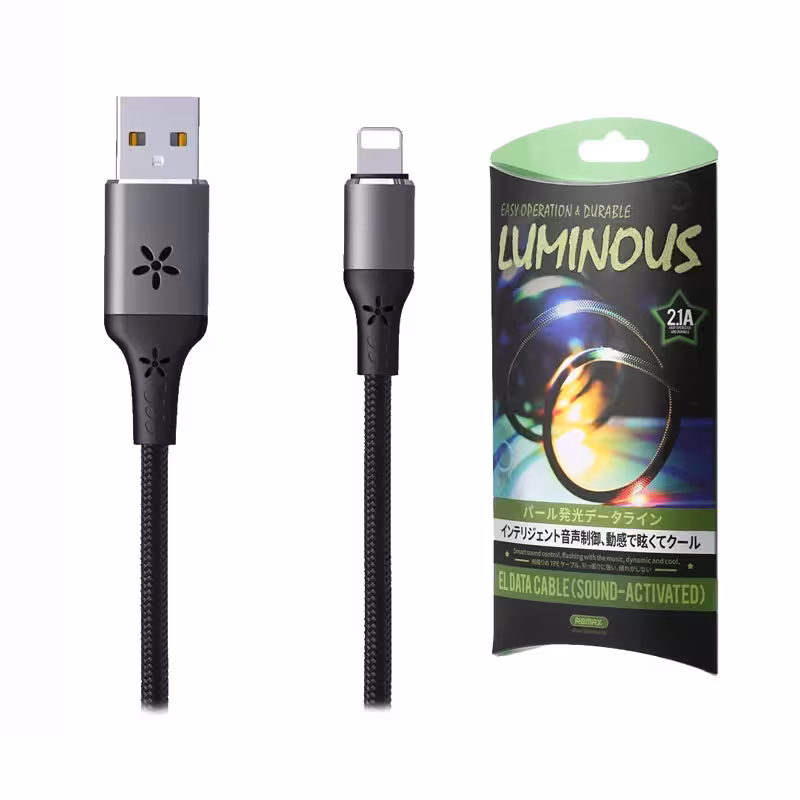 کابل رقص نور دار لایتنینگ ریمکس مدل Remax RM-133i