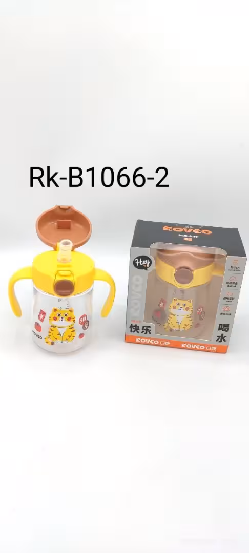 لیوان نی و دسته دار طرح شیر موز رووکو ROVCO طرح ماشین و حیوانات با کد rk-b1066-2