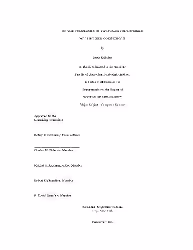 خرید و دانلود نسخه کامل کتاب Complexity of polynomial factorization