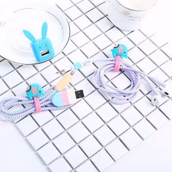 پک محافظ کابل شارژ سیلیکونی فیل کاوایی Kawaii Elephant silicon usb cable protector