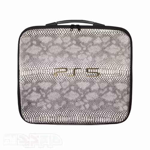 کیف حمل پلی استیشن 5 طرح چرم سفید