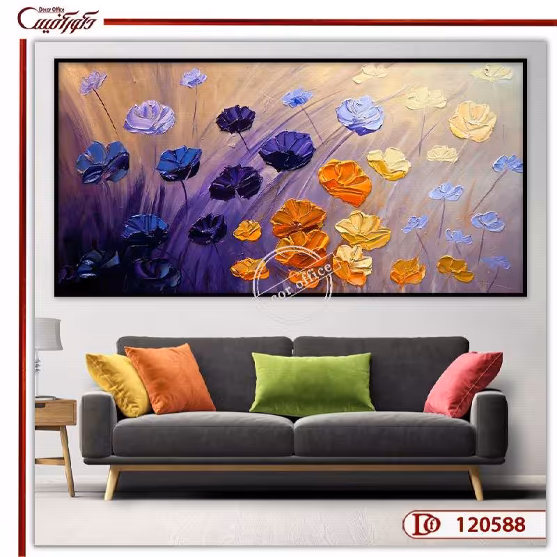 تابلو گل نقاشی شده چاپی E120588