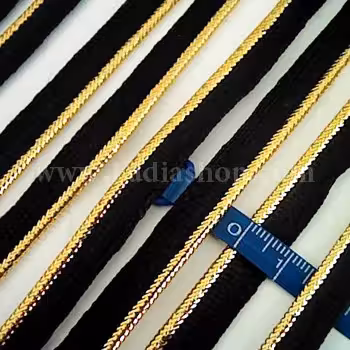 نوار مغزی لبه طلایی براق مشکی