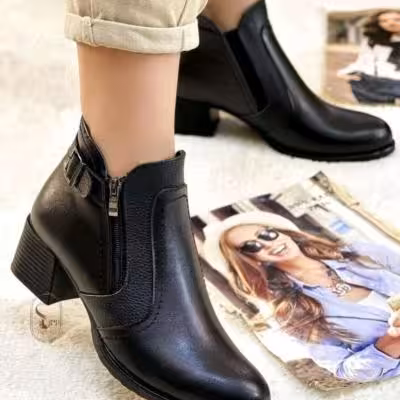 نیم بوت رسمی اداری کارمندی زنانه طبی بغل زیپ ارسال رایگان