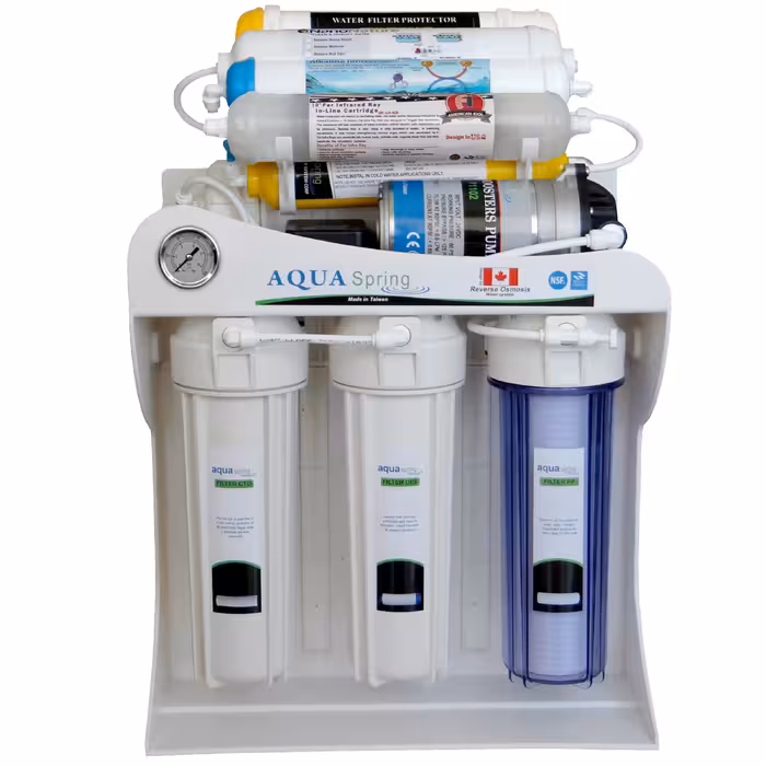 دستگاه تصفیه کننده آب آکوآ اسپرینگ مدل UF - SF4200 به همراه فیلتر بسته 3 عددی و کیت نشتی گیر