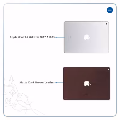 برچسب پوششی ماهوت مدل Matte-Dark-Brown-Leather مناسب برای تبلت اپل iPad 9.7 (GEN 5) 2017 A1823