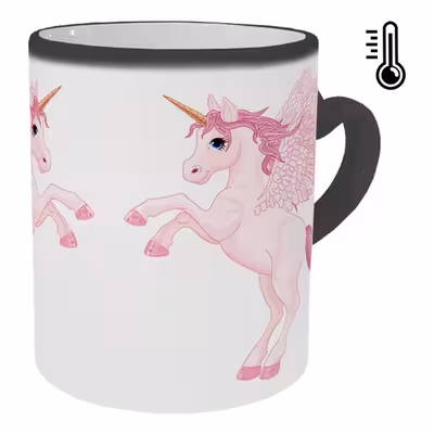 ماگ حرارتی مدل دسته قلبی طرح یونیکورن کد 15