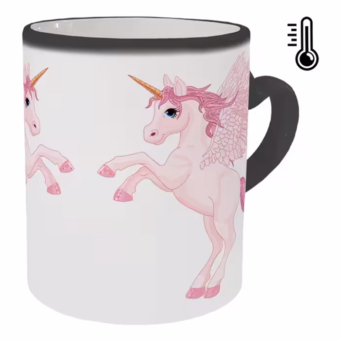 ماگ حرارتی مدل دسته قلبی طرح یونیکورن کد 15