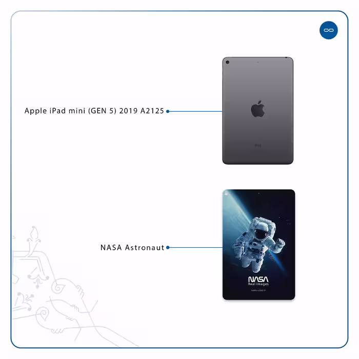 برچسب پوششی ماهوت مدل NASA-Astronaut مناسب برای تبلت اپل iPad mini (GEN 5) 2019 A2125