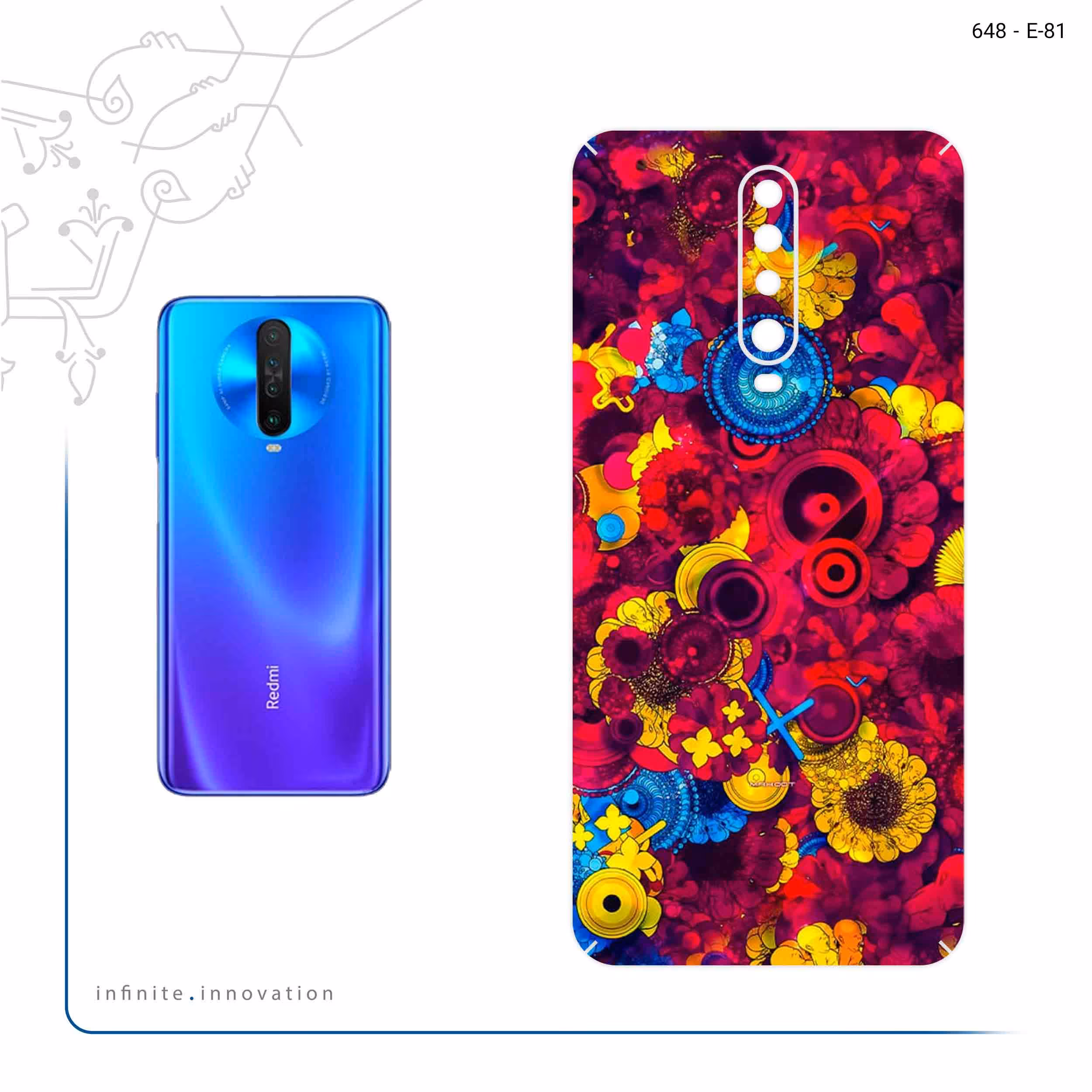 برچسب پوششی ماهوت مدل Vector Flower Garden Digital Art مناسب برای گوشی موبایل شیائومی Redmi K30