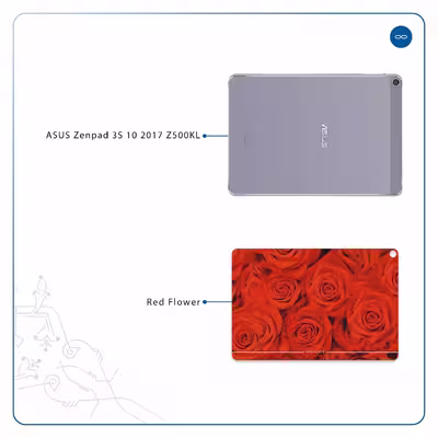 برچسب پوششی ماهوت مدل Red-Flower مناسب برای تبلت ایسوس Zenpad 3S 10 2017 Z500KL