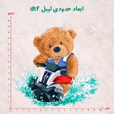 استیکر پارچه و لباس مدل dtf طرح تدی کد H15.213 مجموعه 4 عددی