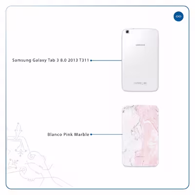 برچسب پوششی ماهوت مدل Blanco-Pink-Marble مناسب برای تبلت سامسونگ Galaxy Tab 3 8.0 2013 T311