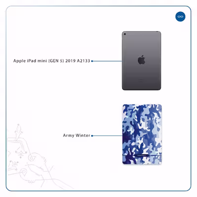 برچسب پوششی ماهوت مدل Army-Winter مناسب برای تبلت اپل iPad mini (GEN 5) 2019 A2133