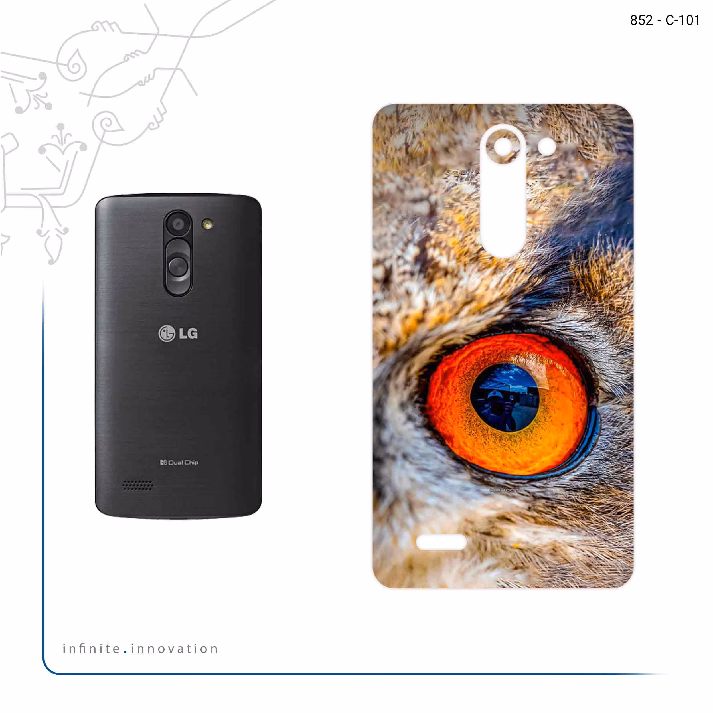 برچسب پوششی ماهوت مدل Owl eyes مناسب برای گوشی موبایل ال جی L Bello