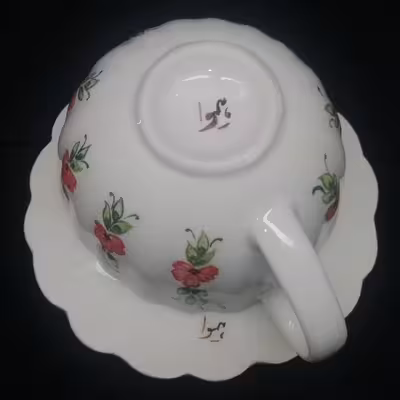  ست فنجان نعلبکی سرامیکی هیوا طرح پیچک کد 10880914