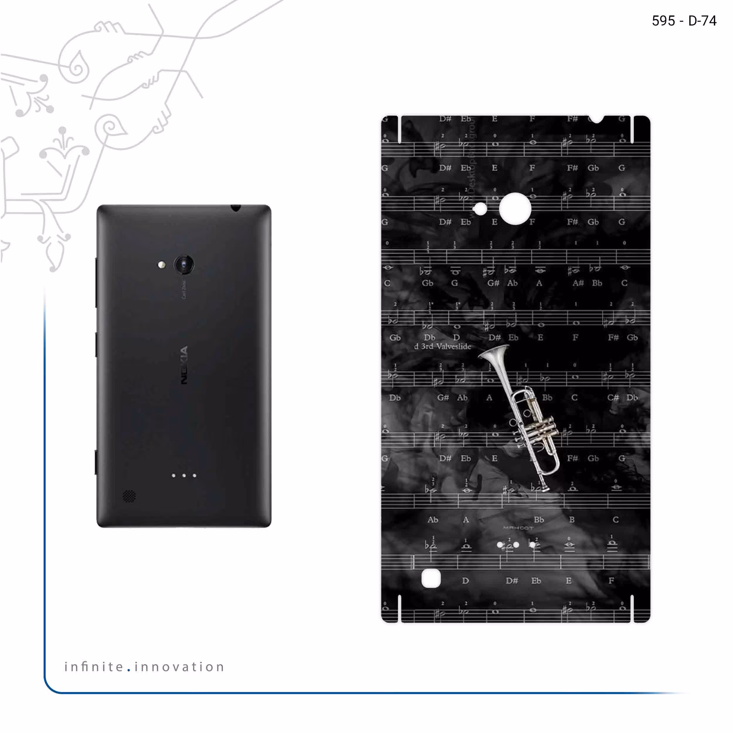 برچسب پوششی ماهوت مدل Trumpet مناسب برای گوشی موبایل نوکیا Lumia 720