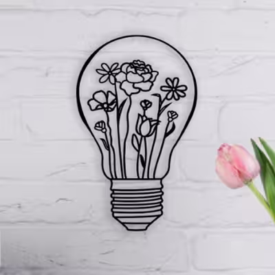 دیوارکوب مدل لامپ گل دار