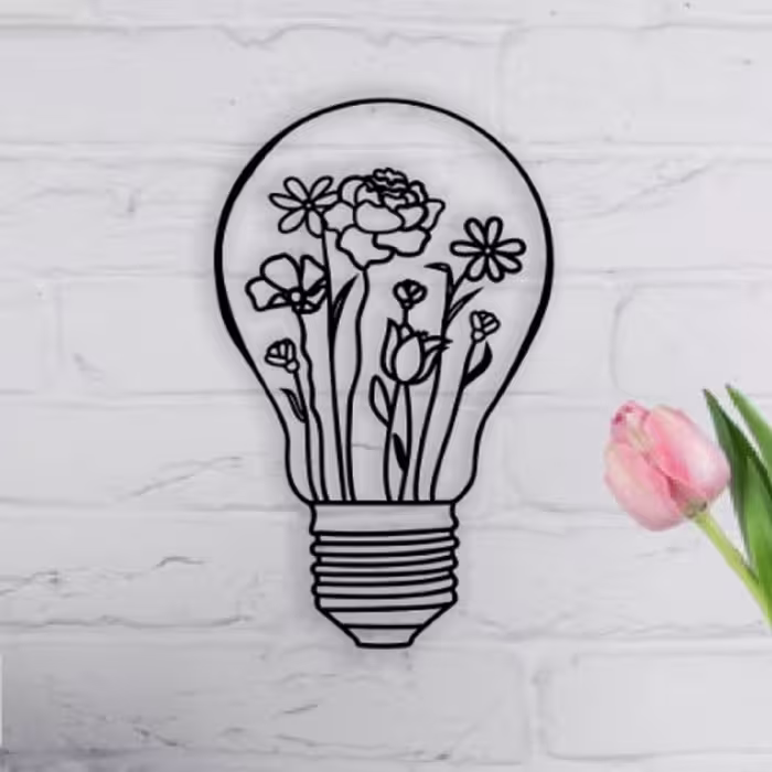 دیوارکوب مدل لامپ گل دار