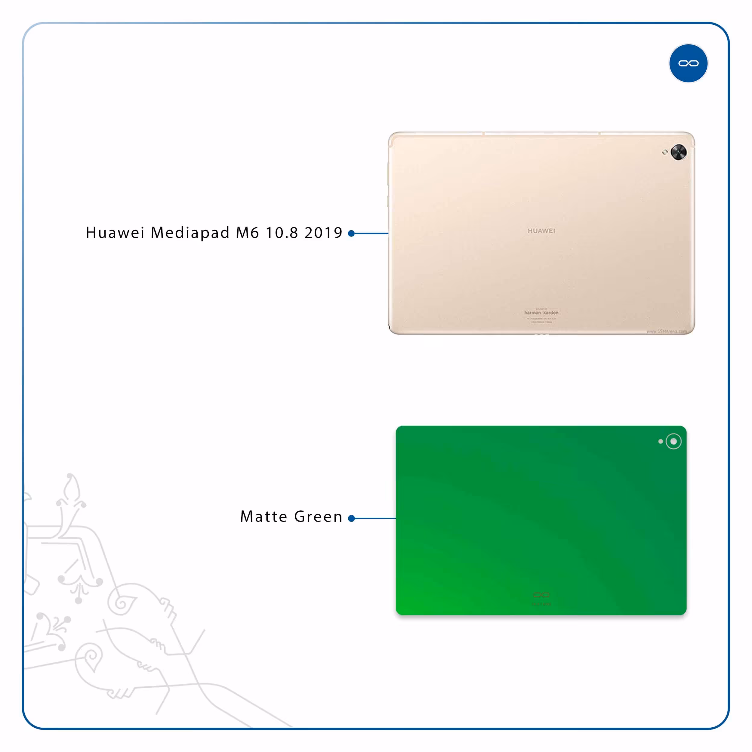برچسب پوششی ماهوت مدل Matte-Green مناسب برای تبلت هوآوی Mediapad M6 10.8 2019