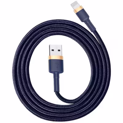 کابل تبدیل USB به لایتنینگ باسئوس مدل Calklf Blue Gold 2.4A طول 1 متر