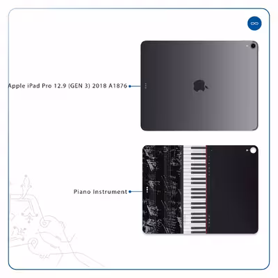 برچسب پوششی ماهوت مدل Piano-Instrument مناسب برای تبلت اپل iPad Pro 12.9 (GEN 3) 2018 A1876