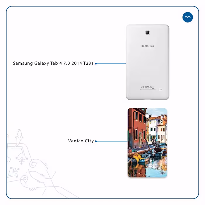 برچسب پوششی ماهوت مدل Venice City مناسب برای تبلت سامسونگ Galaxy Tab 4 7.0 2014 T231