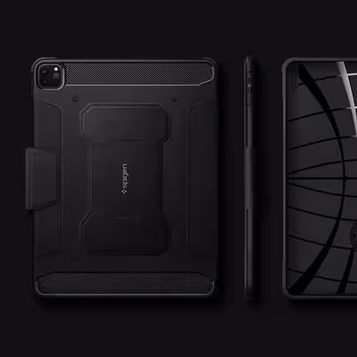 کاور اسپیگن مدل Rugged Armor Pro مناسب برای تبلت اپل iPad Pro 12.9 2021 / 2020 / 2018