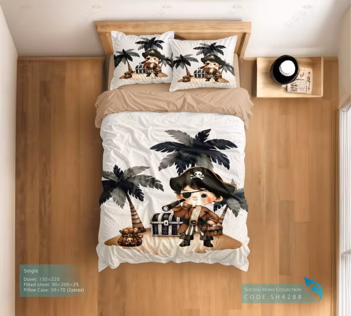 روتختی و ست کامل طرح پسر دزد دریایی سایز یکنفره کد SH4288