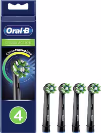 سری یدک مسواک برقی اورال بی مدل CROSS ACTION BLACK، بسته 4 عددی با فناوری Clean Maximiser