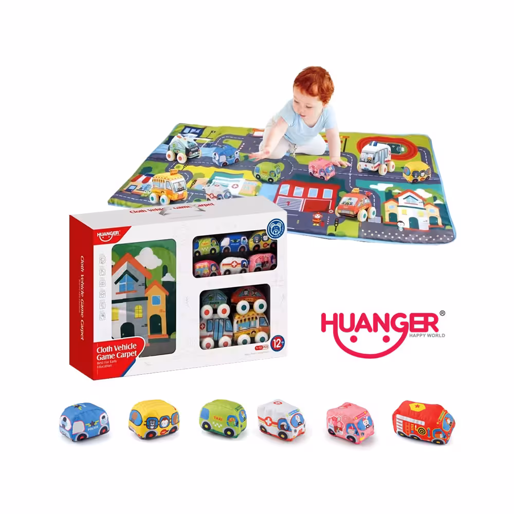 فرش بازی کودک هانگر Huanger طرح شهر و ماشین