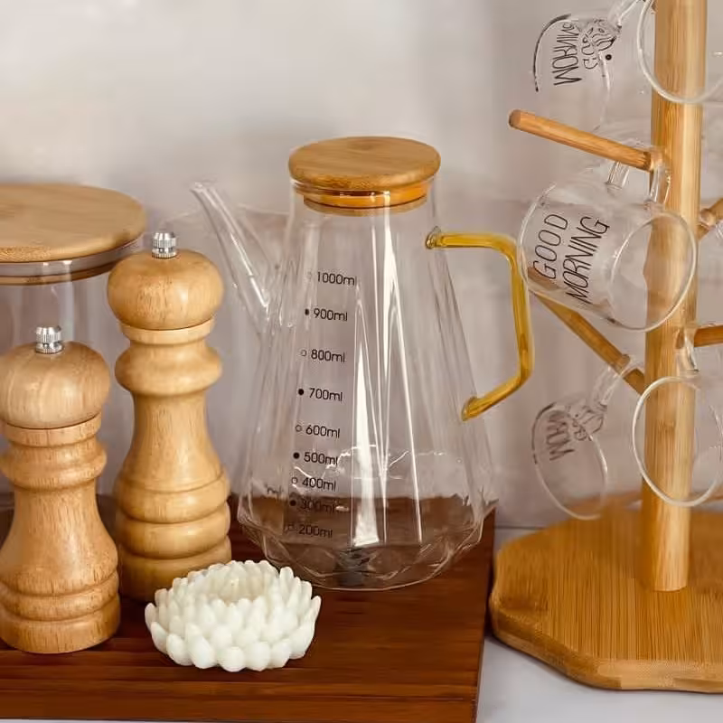 روغن ریز 900 میل پیرکس درب بامبو .... شعله مستقیم 