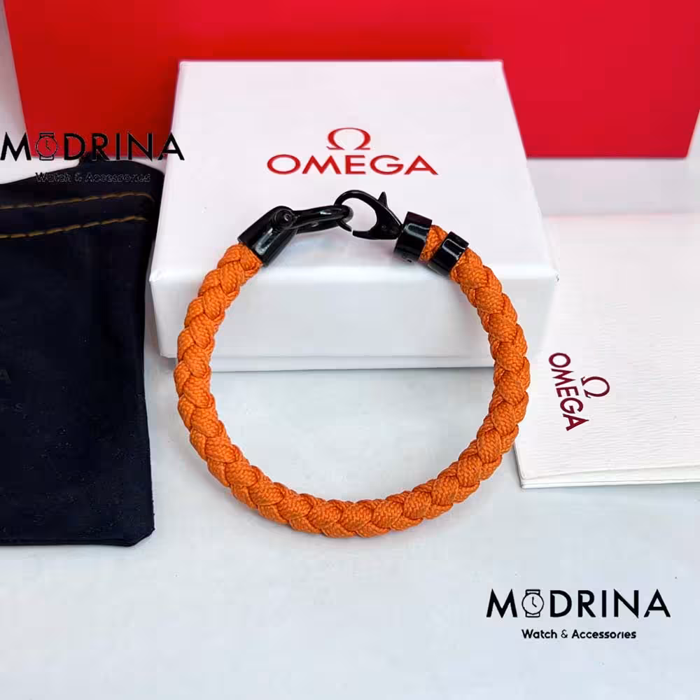 دستبند امگا کنفی نارنجی مشکی 007 مستر OMEGA BRACELET