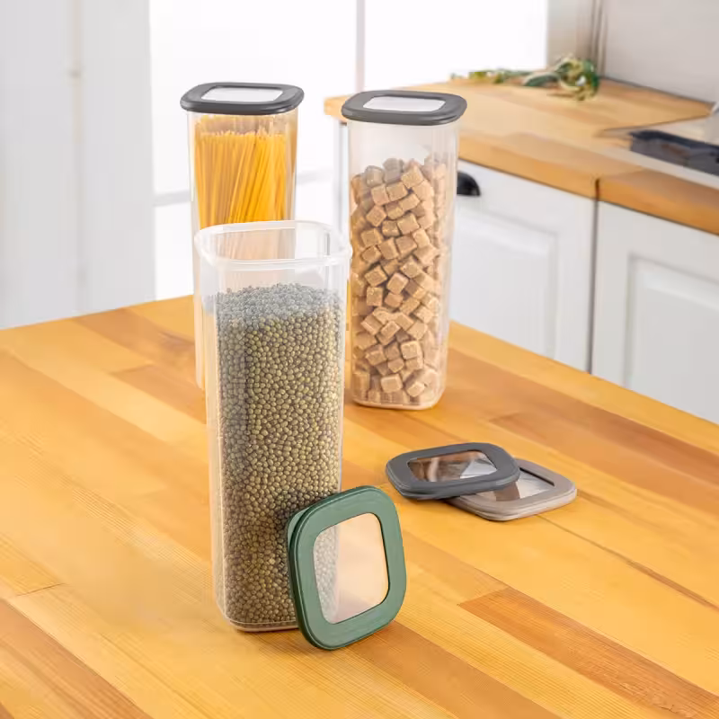 بانکه مربعی درب سیلیکونی فولی لایف ترکیه 2 لیتری طرح  POLI KARE کد 9936