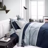 روتختی ساده سرمه‌ای و طوسی نوار‌دار کاوری مدل Parure