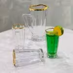 پارچ و لیوان  استیج لب طلا  6620