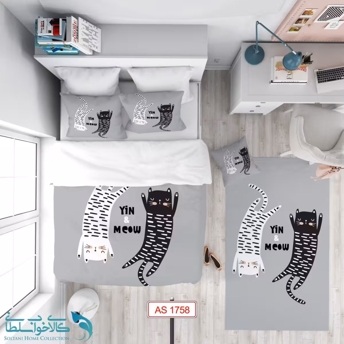 روتختی طرح گربه سایز یکنفره کد A1758