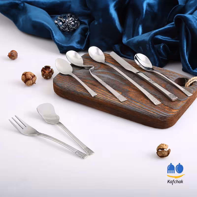 سرویس قاشق چنگال  ATC - مدل کوئین - استیل براق