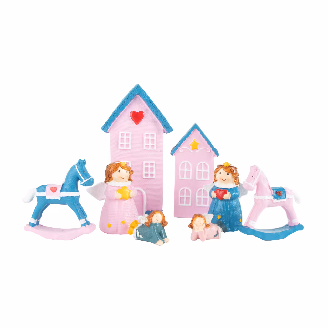 مجسمه پلی استر طرح کلبه اسب فرشته کد 21