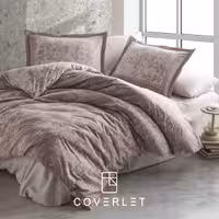 روتختی قهوه‌ای بژ طرح گل دونفره کاوری مدل Harissa