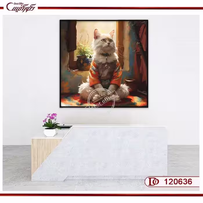 تابلو گربه سفید S120636