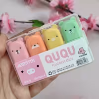 هایلایتر تدی و یا خرسی چهارتایی رنگ پاستیلی خیلی جذاب